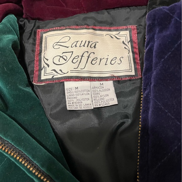 Laura Jefferies Hooded Full Zip Velvet Color Block Puffer Jacket, Women’s Medium - Picture 9 of 10